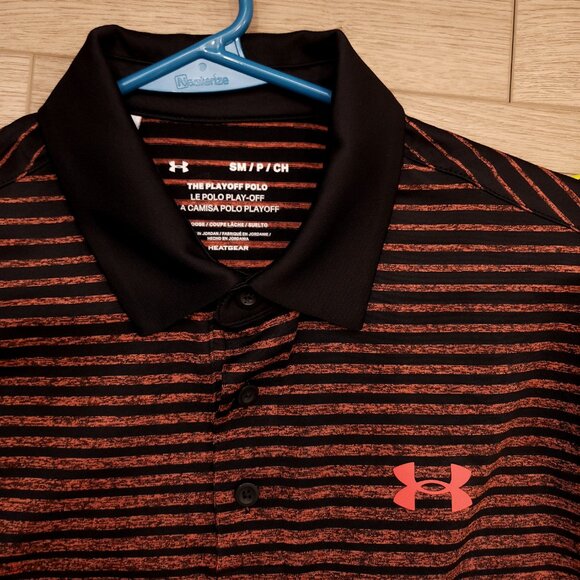 EUC! Lot of (2) Nike & Under Armour Striped Golf Polos, Men's Small - Picture 2 of 6